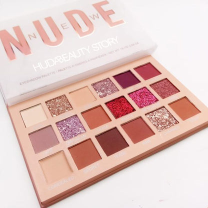 Nude Edition 18 Shade Pearlescent Shimmer – Matte Waterproof Nude Eyeshadow Palette - H&A Accessorize