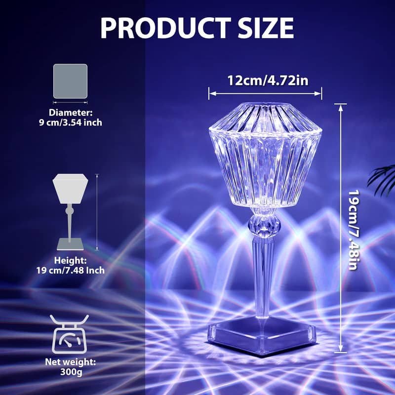 Luxury Petal Rose Rechargeable Night Lights Acrylic Led Cordless Crystal Table Lamp - H&A Accessorize