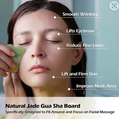 Gua Sha Stone & Facial Roller Manual Massage For Women - H&A Accessorize