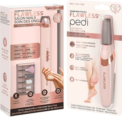 Flawless Nail Buff Kit                   Flawless Salon Nails Manicure & Pedicure Kit (USB Rechargeable) - H&A Accessorize