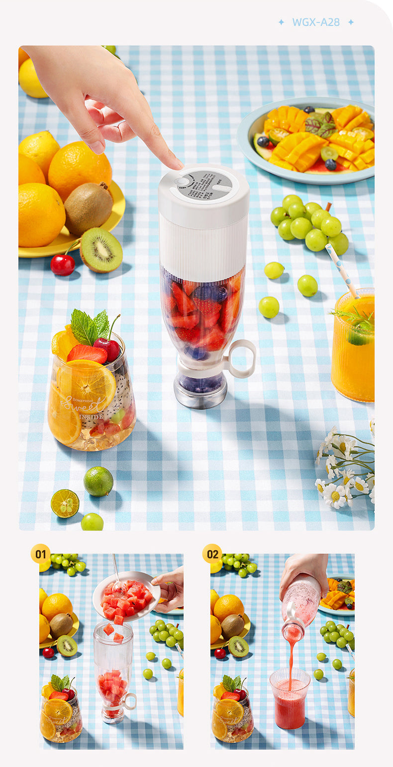 Portable Powerful Rechargeable 380ml Juicer Blender - H&A Accessorize