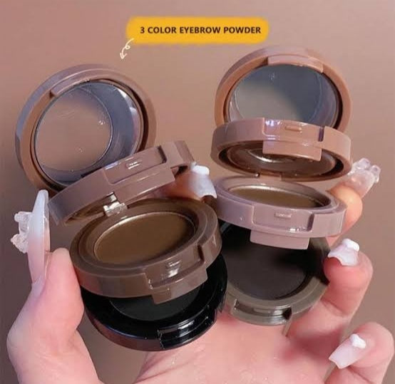 3 In 1 All-in-one Platte Three-layer Three-dimensional Color Rendering Contouring Eyebrow Hairline Shadow Powder Makeup Cosmetics - H&A Accessorize