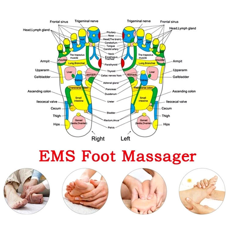 Ems Foot Massager Mat Electric Usb Charging Smart Display Tens Acupuncture Feet Cushion Blood Circulation Pad Health Care Home - H&A Accessorize