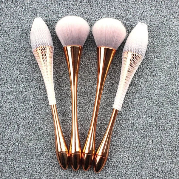 Rose Gold Color Facial Makeup Brushes Single Loose Powder Long Makeup Brushes Soft Synthetic Make Up Brush Women Makeup Tools (1 pcs) - H&A Accessorize