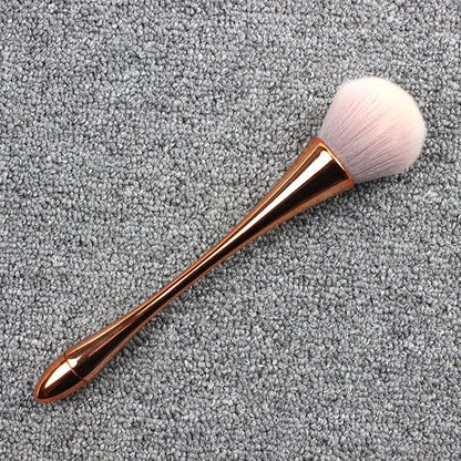 Rose Gold Color Facial Makeup Brushes Single Loose Powder Long Makeup Brushes Soft Synthetic Make Up Brush Women Makeup Tools (1 pcs) - H&A Accessorize