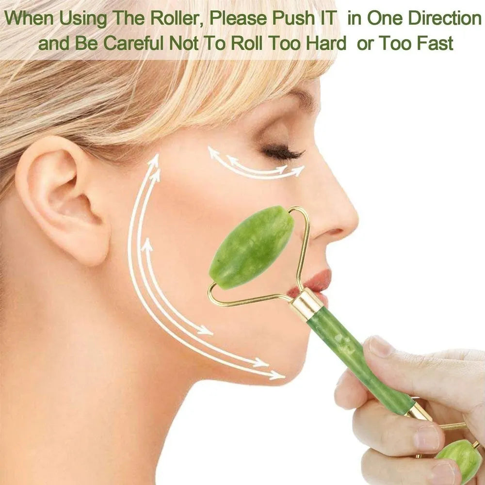 Gua Sha Stone & Facial Roller Manual Massage For Women - H&A Accessorize
