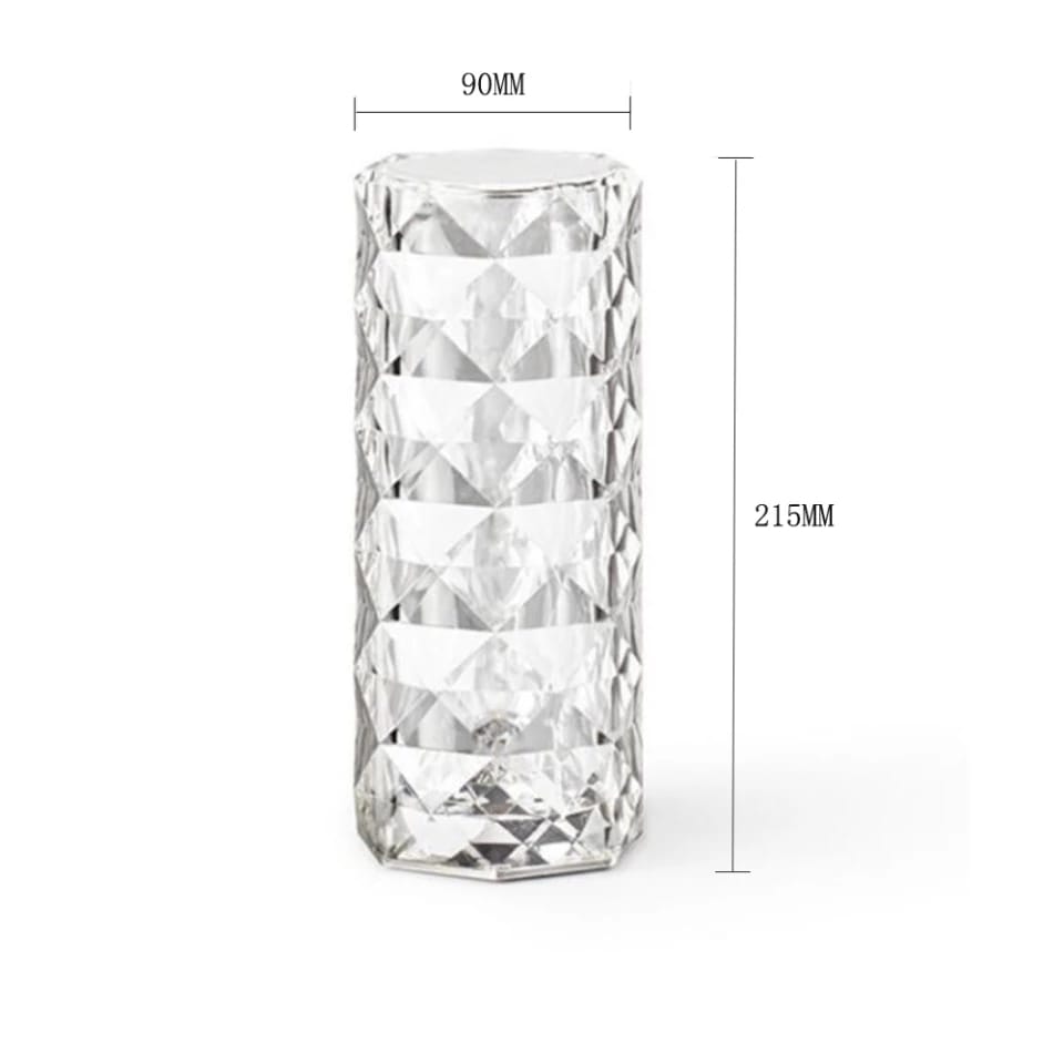 Diamond Rose Crystal Lamp Bedside Acrylic Usb Rechargeable Table Lamp - H&A Accessorize