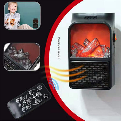 900W Mini Electric Fan Heater Remote Control Portable Plug-In Room Heater Air Heating - H&A Accessorize