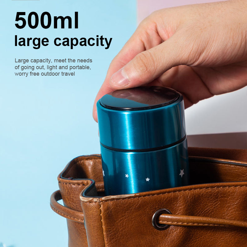 500ml Stainless Steel Starry Sky Gradient LED Temperature Display Thermos Vacuum Insulated Bottle - H&A Accessorize
