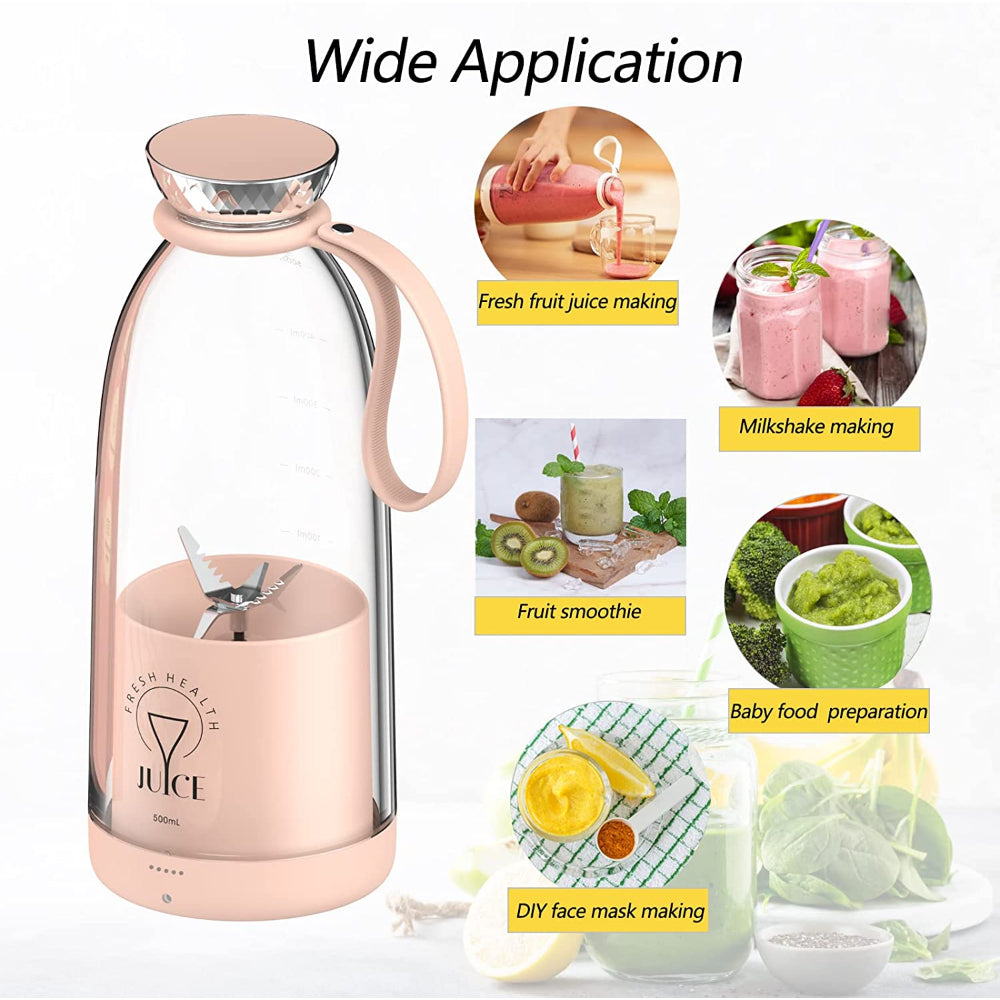 Portable Powerful Rechargeable 380ml Juicer Blender - H&A Accessorize