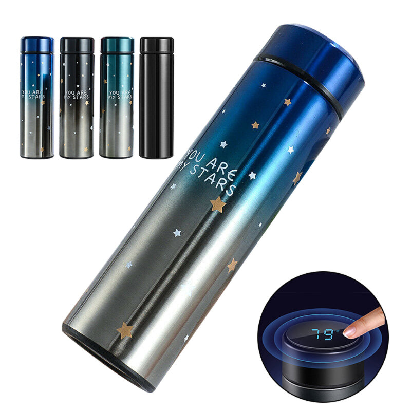 500ml Stainless Steel Starry Sky Gradient LED Temperature Display Thermos Vacuum Insulated Bottle - H&A Accessorize